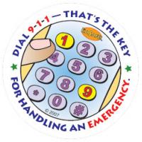 4-3790 Dial 9-1-1 Stickers - English  
