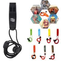 R417 Floating Safety Whistle with Reflective Rope Lanyard (Customizable)