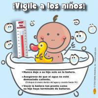 7-3245 ¡Vigile a los ninos!  Bathtub Safety Vinyl Cling - Spanish