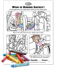 Car Safety Activity Page: Who is Riding Safely?