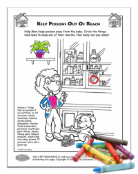 Poison Prevention Activity Page for children and parents