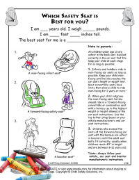 Activity Sheet: Which Safety Seat is Right for You? - English 