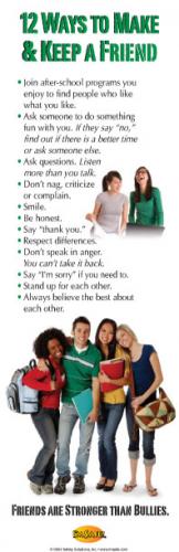 10-3012 "12 Ways to Make a Friend" Bullying Prevention Bookmark     