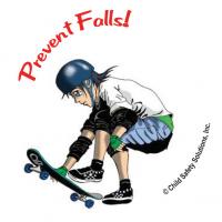 10-4730 Prevent Falls Sticker - English