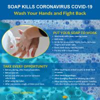 13-1007 Soap Kills Coronavirus COVID-19 Tabletop Display