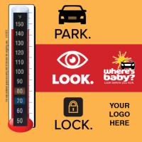 2-5125  Heatstroke Park. Look. Lock. Thermometer Cling