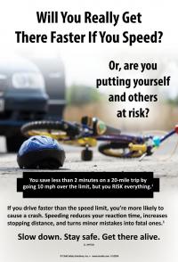  3-1020A "Will You Really Get There Faster If You Speed?" Poster 
