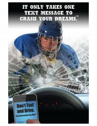 3-6110 Hockey It Only Takes One Message to Crash Your Dreams Poster 
