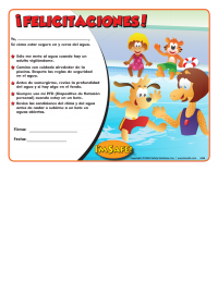 7-4430 I'm Safe! in the Water Award Certificates - Spanish