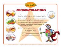 11-4022 "My Plate" Healthy Eating Award Certificate - English