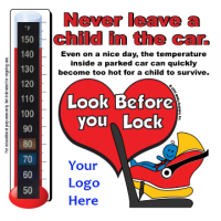 2-5108  Heatstroke Thermometer Cling - Rear- Facing Car Seat
