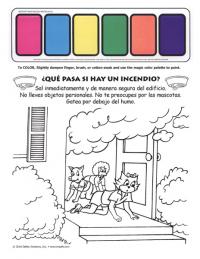5-4421 Fire Escape Paint Sheet - Spanish - ¿Qué pasa si hay un incendio?