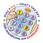 4-3790 Dial 9-1-1 Stickers - English  