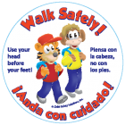 6-2840 Walk Safely Stickers - Bilingual 