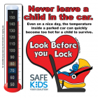 2-5108 Safe Kids Heatstroke Thermometer Cling - RF Car Seat