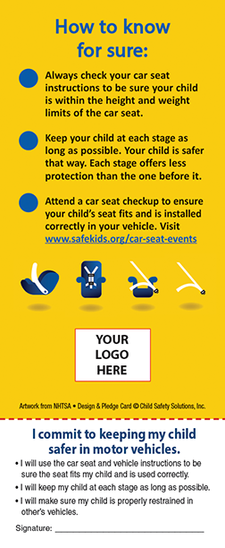 2-8020 The Right Car Seat Pledge Card - NHTSA messaging | I'm Safe